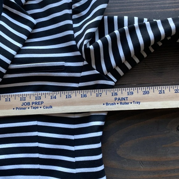 Mossimo Blazer M Womens Black White Striped Business Career Office Jacket Preppy - Picture 8 of 12